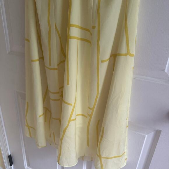Banana Republic Yellow Halter Midi Dress Geometric Print Coastal 

 Size 12 - Picture 6 of 10